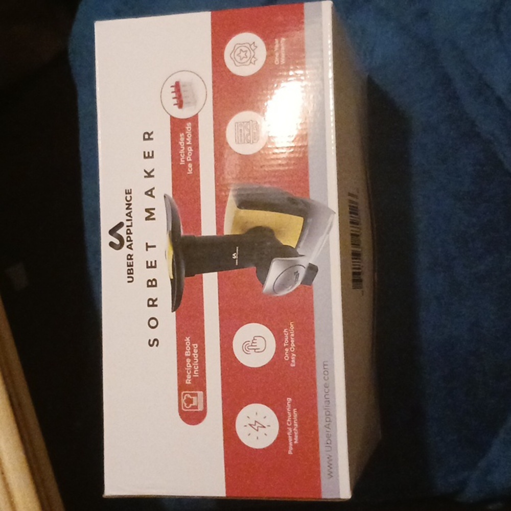 SORBET MAKER. UBER APPLIANCE. Never used still in box.